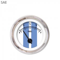 Fuel level Gauge - Cobra White, Black Modern Needles, Chrome Trim Rings - Part Number: GAR1121ZEXKABCC