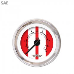 Tachometer Gauge w/ emblem - Cobra Red, Black Modern Needles, Chrome Trim Rings - Part Number: GAR1122ZEAIABCC