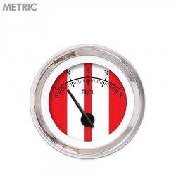 Fuel level Gauge - Cobra Red, Black Modern Needles, Chrome Trim Rings - Part Number: GAR1122ZMXKABCC