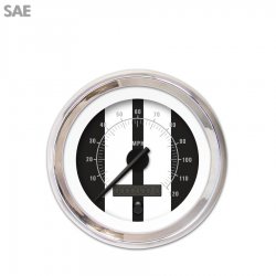 Speedo Gauge - SAE Cobra Black, Black Modern Needles, Chrome Trim Rings - Part Number: GAR1123ZEXHABCC