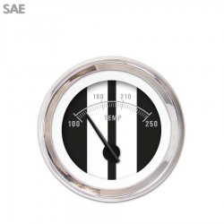 Water Temp Gauge - SAE Cobra Black, Black Modern Needles, Chrome Trim Rings - Part Number: GAR1123ZEXLABCC