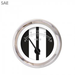 Volt Gauge - SAE Cobra Black, Black Modern Needles, Chrome Trim Rings - Part Number: GAR1123ZEXNABCC