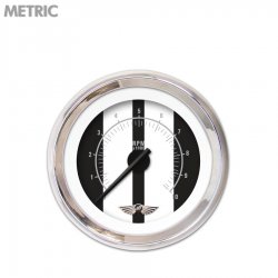 Tachometer Gauge w/ emblem Cobra Black, Black Modern Needles, Chrome Trim Rings - Part Number: GAR1123ZMAIABCC