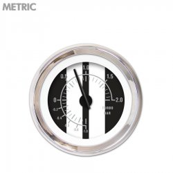Turbo Gauge - Metric Cobra Black, Black Modern Needles, Chrome Trim Rings - Part Number: GAR1123ZMXMABCC