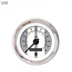 Speedo Gauge - SAE Cobra Gry, Black Modern Needles, Chrome Trim Rings - Part Number: GAR1124ZEXHABCC
