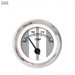 Water Temp Gauge - SAE Cobra Gry, Black Modern Needles, Chrome Trim Rings - Part Number: GAR1124ZEXLABCC