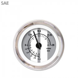 Turbo Gauge - SAE Cobra Gry, Black Modern Needles, Chrome Trim Rings - Part Number: GAR1124ZEXMABCC
