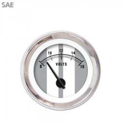 Volt Gauge - SAE Cobra Gry, Black Modern Needles, Chrome Trim Rings - Part Number: GAR1124ZEXNABCC