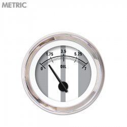 Oil Pressure Gauge - Metric Cobra Gry, Black Modern Needles, Chrome Trim Rings - Part Number: GAR1124ZMXJABCC