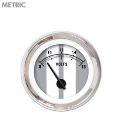 Volt Gauge - Metric Cobra Gry, Black Modern Needles, Chrome Trim Rings - Part Number: GAR1124ZMXNABCC
