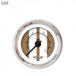 Tachometer Gauge w/ emblem Cobra Brown, Black Modern Needles, Chrome Trim Rings - Part Number: GAR1125ZEAIABCC