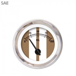 Oil Pressure Gauge - SAE Cobra Brown, Black Modern Needles, Chrome Trim Rings - Part Number: GAR1125ZEXJABCC