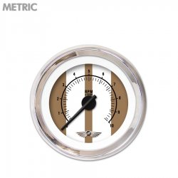 Tachometer Gauge w/ emblem Cobra Brown, Black Modern Needles, Chrome Trim Rings - Part Number: GAR1125ZMAIABCC