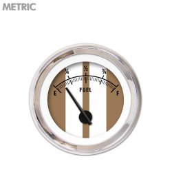 Fuel level Gauge - Cobra Brown, Black Modern Needles, Chrome Trim Rings - Part Number: GAR1125ZMXKABCC