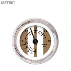 Turbo Gauge - Metric Cobra Brown, Black Modern Needles, Chrome Trim Rings - Part Number: GAR1125ZMXMABCC