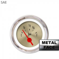 Fuel level Ga. - Amer Classic Gold IIII, Rd Vintage Needles, Chrome Trim Rings - Part Number: GAR1126ZEXKABAE
