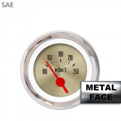 Water Temp Ga. - SAE Amer Classic Gold IIII, Rd Vintage Nedl, Chrome Trm Rings - Part Number: GAR1126ZEXLABAE