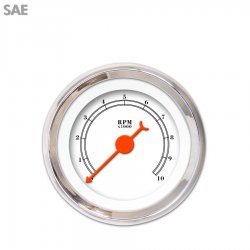 Tachometer Gauge - American Classic Wht, Or Classic Needles, Chrome Trim Rings - Part Number: GAR112ZEXIABBH
