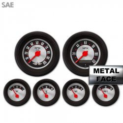 6 Ga. Set w/ emblem SAE Amer Retro Rodder III, Rd Mod Needles, Black Trm Rings - Part Number: GAR1138ZEARACCE