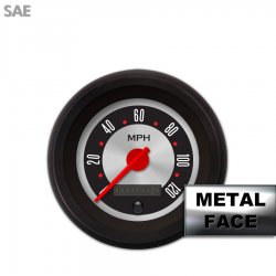 Speedo Gauge SAE American Retro Rodder III, Rd Modern Needles, Black Trim Rings - Part Number: GAR1138ZEXHACCE