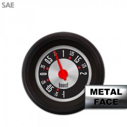 Turbo Gauge SAE American Retro Rodder III, Red Modern Needles, Black Trim Rings - Part Number: GAR1138ZEXMACCE