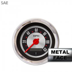 Speedo Ga. - SAE Amer Retro Rodder IIII, Rd Modern Needles, Chrome Trim Rings - Part Number: GAR1139ZEXHABCE