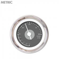 Turbo Gauge - Metric DECO XT Gray White Vintage Needles, Chrome Trim Rings - Part Number: GAR113ZMXMABAD