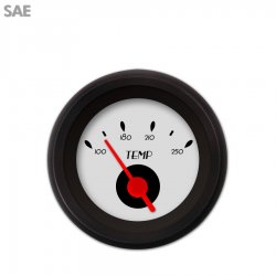 Water Temp Gauge - SAE DECO XT Ash, Red Vintage Needles, Black Trim Rings - Part Number: GAR115ZEXLACAE