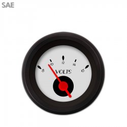 Volt Gauge - SAE DECO XT Ash, Red Vintage Needles, Black Trim Rings - Part Number: GAR115ZEXNACAE