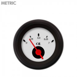 Oil Pressure Gauge - Metric DECO XT Ash, Red Vintage Needles, Black Trim Rings - Part Number: GAR115ZMXJACAE