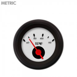 Water Temp Gauge - Metric DECO XT Ash, Red Vintage Needles, Black Trim Rings - Part Number: GAR115ZMXLACAE