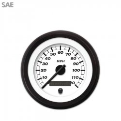 Speedometer Gauge - SAE Classic, Black Modern Needles, Black Trim Rings - Part Number: GAR11ZEXHACCC
