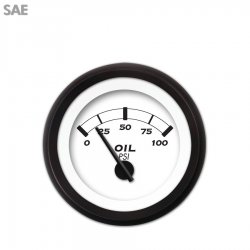 Oil Pressure Gauge - SAE Classic, Black Modern Needles, Black Trim Rings - Part Number: GAR11ZEXJACCC
