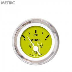 Fuel level Gauge - Pinstripe Gn, White Vintage Needles, Chrome Trim Rings - Part Number: GAR124ZMXKABAD