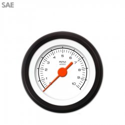 Tachometer Gauge - Competition White, Org Vintage Needles, Black Trim Rings - Part Number: GAR128ZEXIACAH