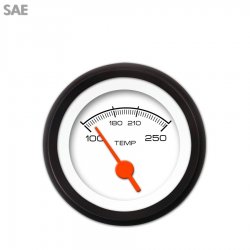 Water Temp Gauge - SAE Competition White, Org Vintage Needles, Black Trim Rings - Part Number: GAR128ZEXLACAH