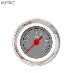 Tachometer Gauge - Competition Gry, Red Vintage Needles, Chrome Trim Rings - Part Number: GAR129ZMXIABAE