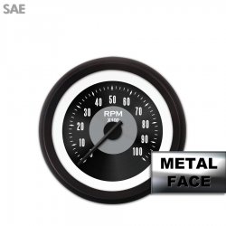 Tach Gauge American Classic Black Face, Black Modern Needles, Black Bezels - Part Number: GAR12ZEXIACCC