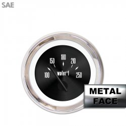 Water Temp Ga. SAE Amer Classic Black, Black Modern Needles, Chrome Trim Rings - Part Number: GAR12ZEXLABCC