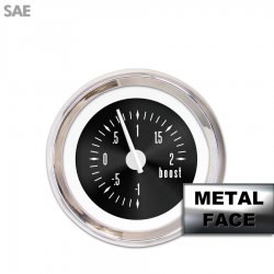 Assemb Turbo Ga. - Amer Classic Black Face, White Modern Needles, Chrome Bezels - Part Number: GAR12ZEXMABCD