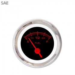 Fuel level Ga. - Comp Rd Text, Black, Rd Vintage Needles, Chrome Trim Rings - Part Number: GAR130ZEXKABAE