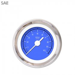 Tachometer Gauge - Competition Blk, White Vintage Needles, Chrome Trim Rings - Part Number: GAR132ZEXIABAD