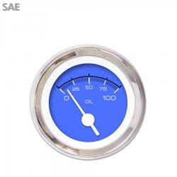 Oil Pressure Gauge - SAE Competition Bl, Wht Vintage Needles, Chrome Trim Rings - Part Number: GAR132ZEXJABAD