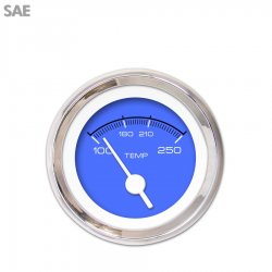 Water Temp Gauge - SAE Competition Blk, White Vintage Needles, Chrome Trim Rings - Part Number: GAR132ZEXLABAD