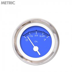 Oil Pressure Ga. - Metric Comp Black, White Vintage Needles, Chrome Trim Rings - Part Number: GAR132ZMXJABAD