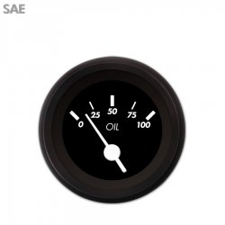 Oil Pressure Gauge - SAE Marker Black, White Vintage Needles, Black Trim Rings - Part Number: GAR133ZEXJACAD