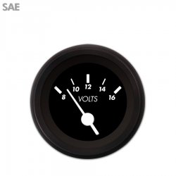 Volt Gauge - SAE Marker Black, White Vintage Needles, Black Trim Rings - Part Number: GAR133ZEXNACAD