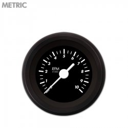 Tachometer Gauge - Marker Black, White Vintage Needles, Black Trim Rings - Part Number: GAR133ZMXIACAD