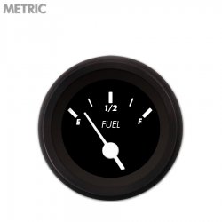 Fuel level Gauge - Marker Black, White Vintage Needles, Black Trim Rings - Part Number: GAR133ZMXKACAD