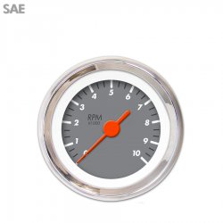 Tachometer Gauge - Marker Gray, Org Vintage Needles, Chrome Trim Rings - Part Number: GAR134ZEXIABAH